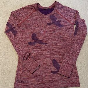 Oiselle sz M Purple/Maroon Flyte Long Sleeve Top